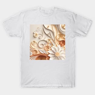 Beautiful floral design with very light and muted earth shades T-Shirt